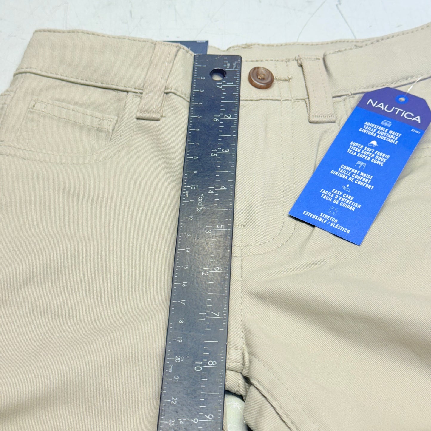 NAUTICA JEANS Boys' School Uniform Pants Sz 5 Regular Khaki - NUFDC01E (New)