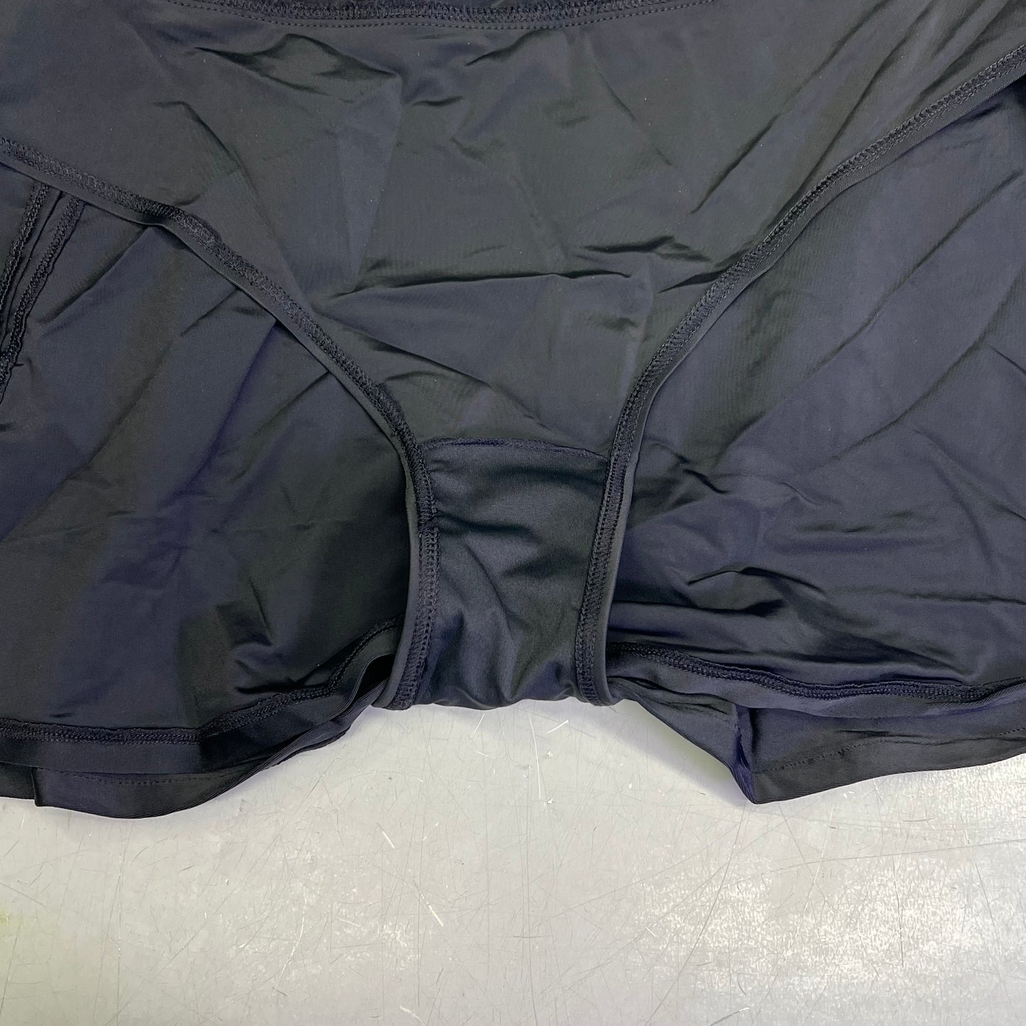 CHARMO High Waisted Swim Bottom Skirt W/ Built-in Briefs Women's Sz L Black