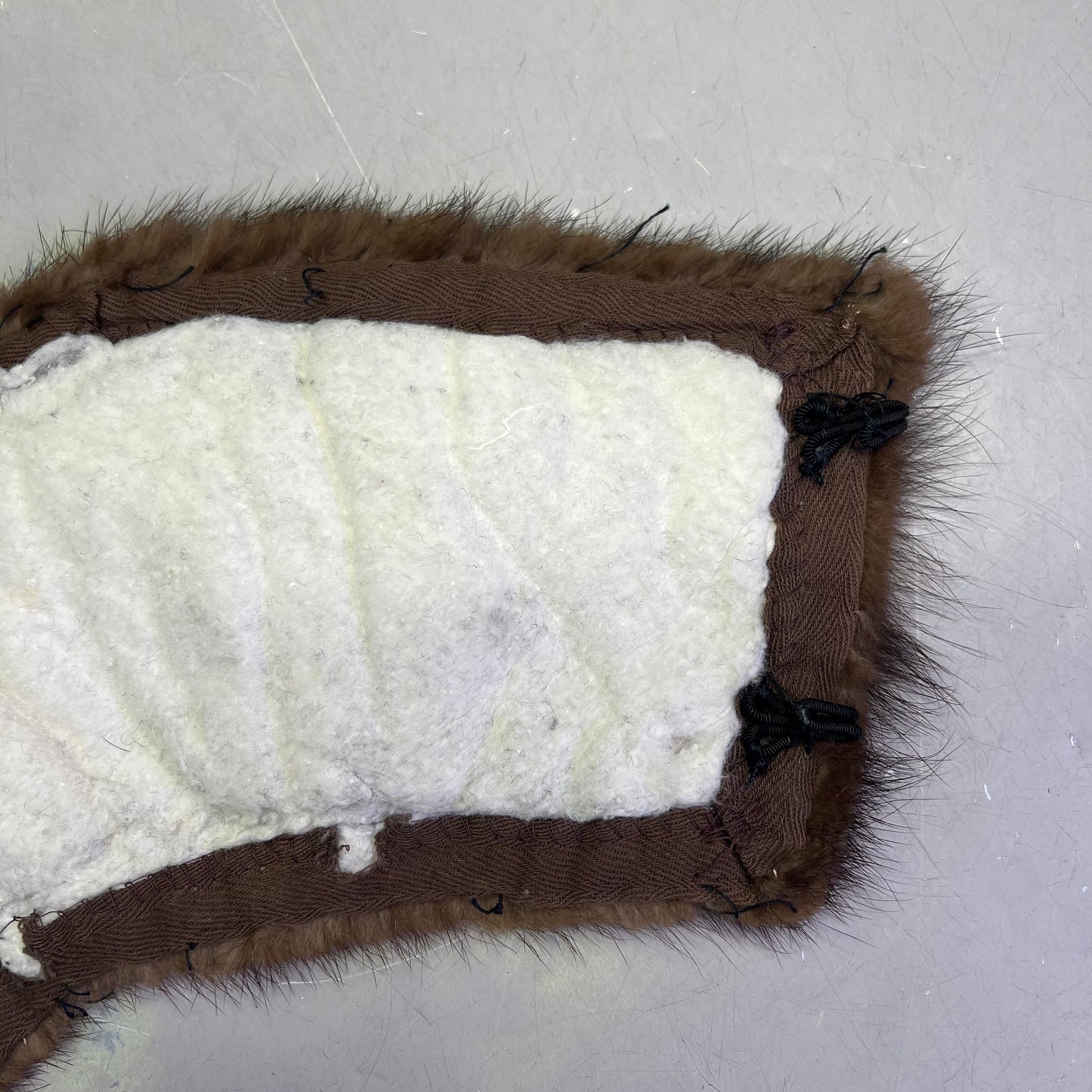 Real Mink Fur Collar/Neck Scarf 27"x5" Brown (Pre-Owned)