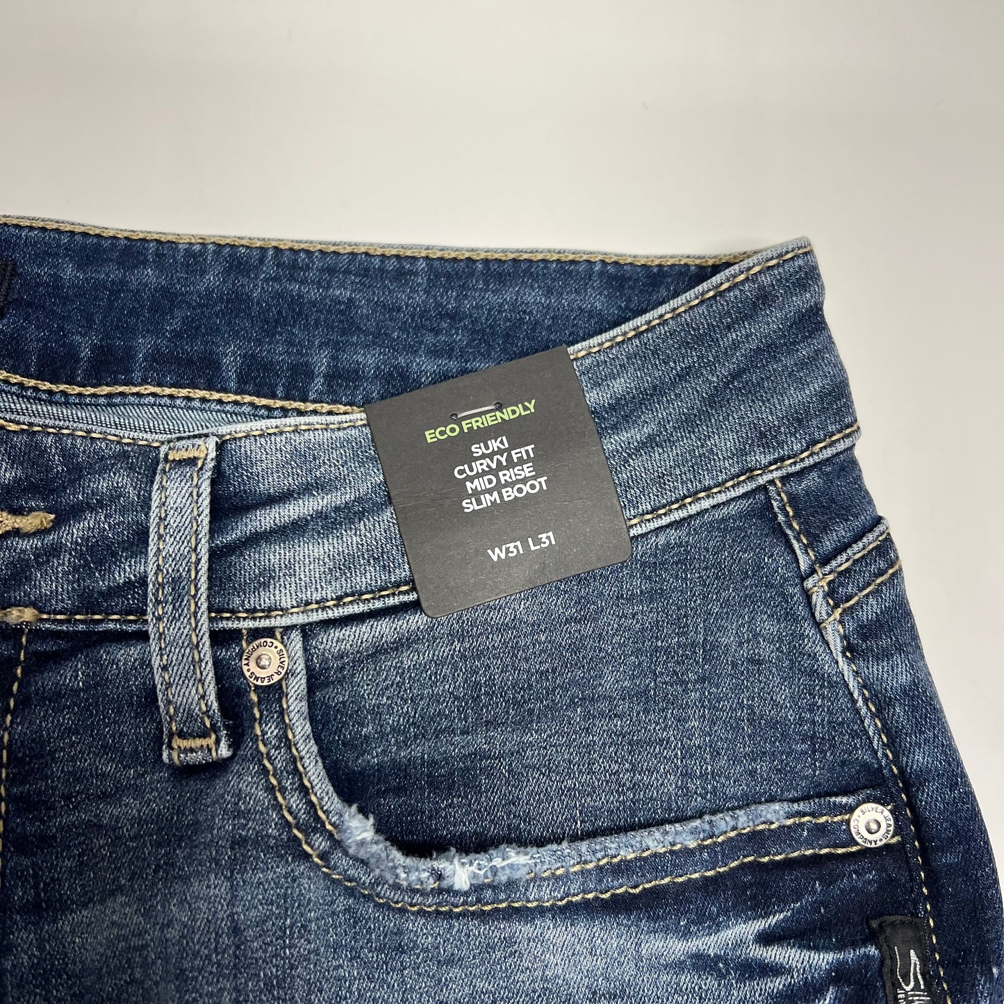 VESSEL Suki Curvy Fit Mid Rise Slim Boot Jeans Women's Sz 31/31 Indigo