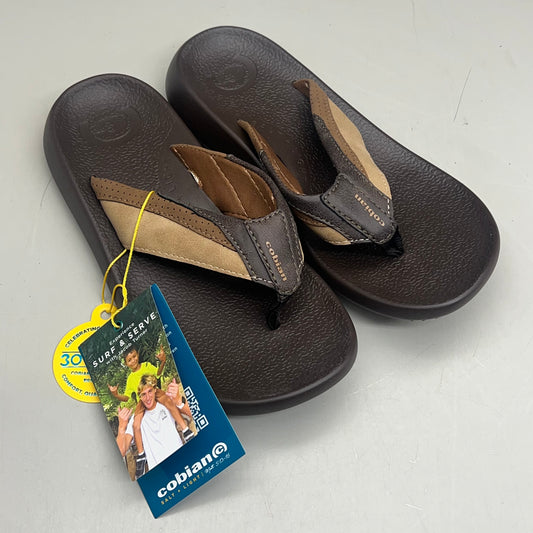 COBIAN Compass Synthetic Leather Strap Sandals Men's Sz 11, EU 44 Chocolate COM25-201-11