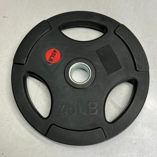 TRI-GRIP Single Rubber Plate 45lb, Black