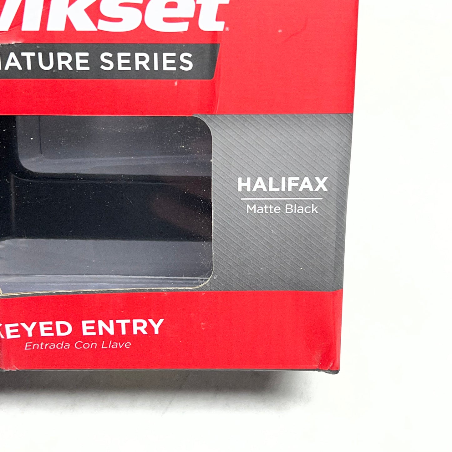 KWIKSET Halifax Square Keyed Entry Handle Smartkey Matte Black 97402-920