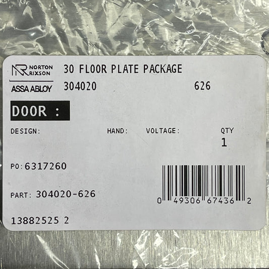 NORTON RIXON 30 Series Floor Plate Pack Heavy Duty Closer Satin Chrome 304020626