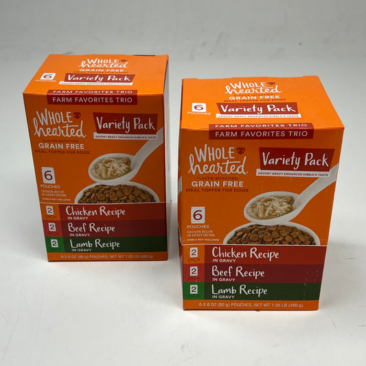 ZA@ WHOLE HEARTED  (2 PACK, 6 PACK) Farm Favorites Trio Variety Pack  2.8 oz   BB 01/28