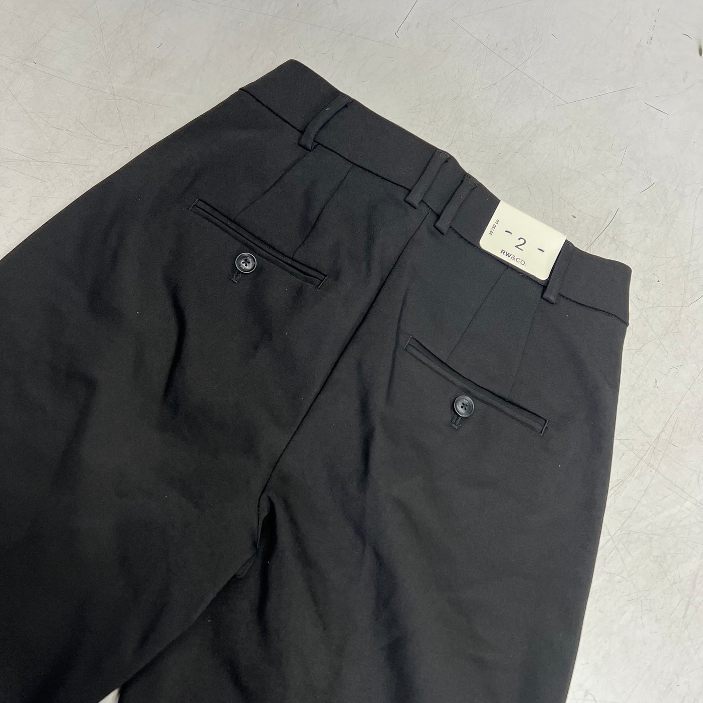 RW & CO Mid-rise Long Straight Leg Trousers  Women's Sz 2 Black 489621