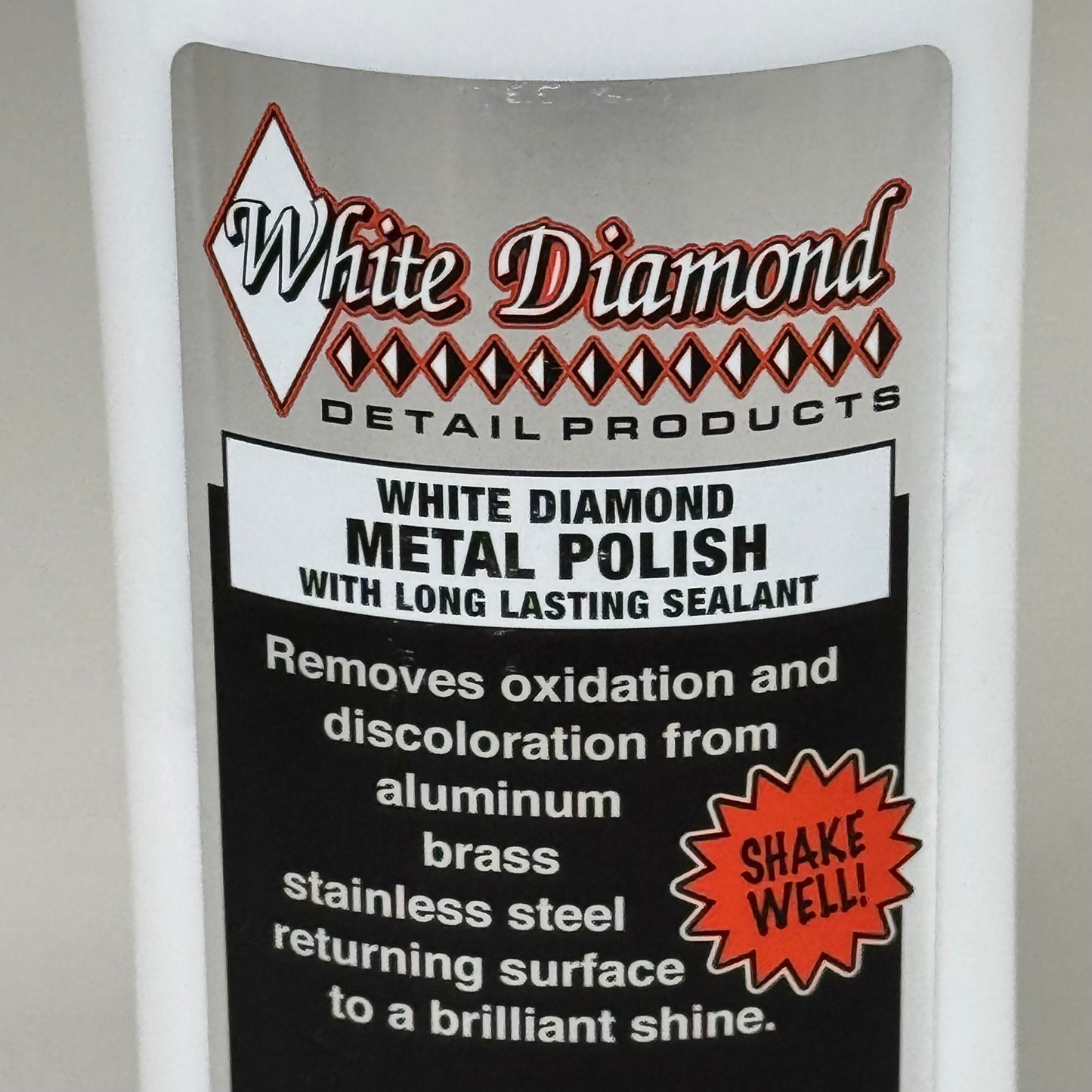 WHITE DIAMOND Metal Polish w/ Long Lasting Sealant Vanilla Scented 12fl oz 037-1