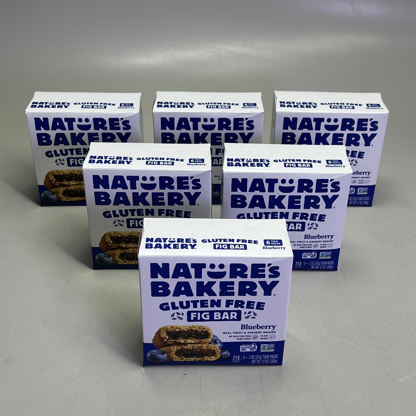 ZA@ NATURE'S BAKERY (6 BOXES, 6 BARS EACH) Blueberry Gluten Free Fig Bar BB 02/26 G