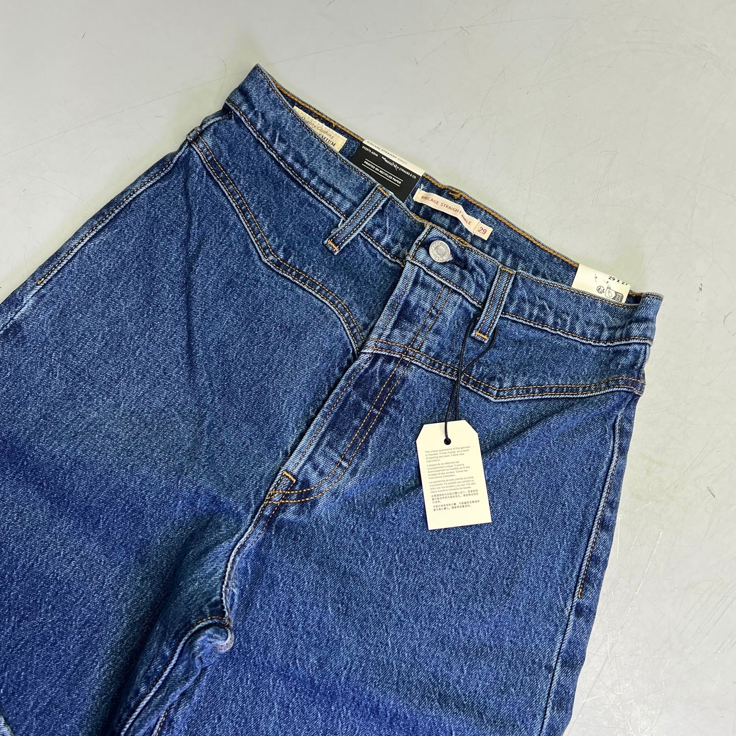 LEVIS Ribcage Western Yoke Jeans Women's Sz 29 x 27 Dark Wash 0049U0001