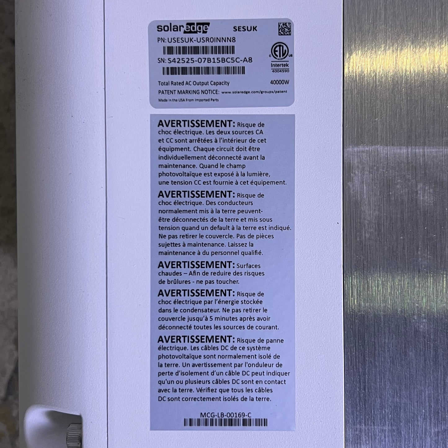 SOLAREDGE Three Phase Synergy Unit 40000W USESUK-USR0INNN8