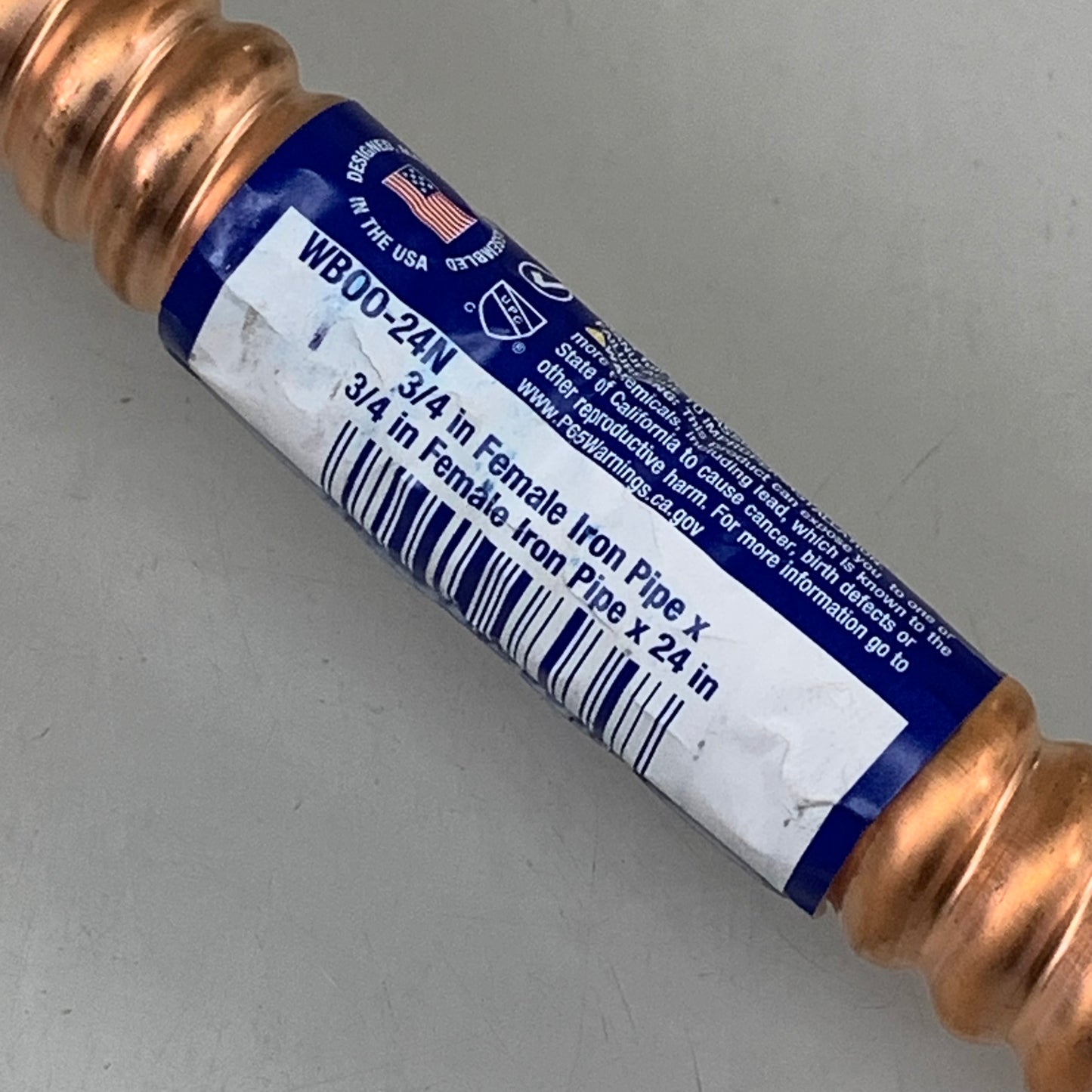 BRASSCRAFT Water Heater Connector 3/4" Female Iron Pipe Copper WBOO-24N