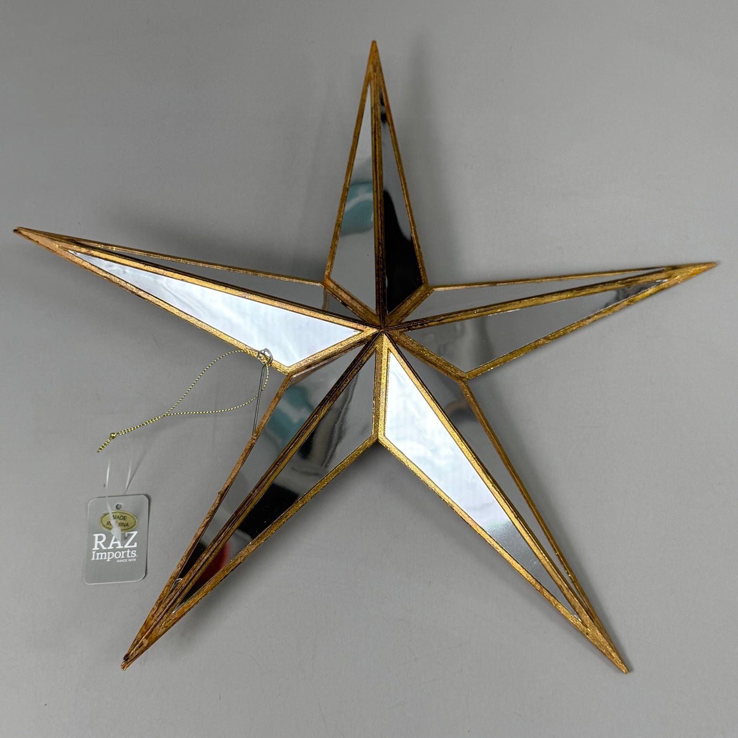 MCELHINNEYS The Home Studio Christmas Mirror Hanging Star Gold KOW2502