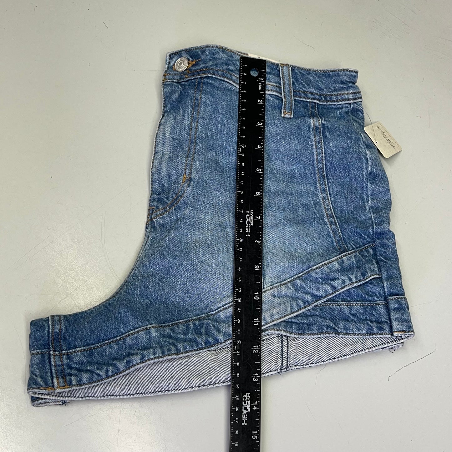 FREE PEOPLE CRVY Mona High-Rise Shorts  Women's Sz 31 Power Trip Blue 89248835