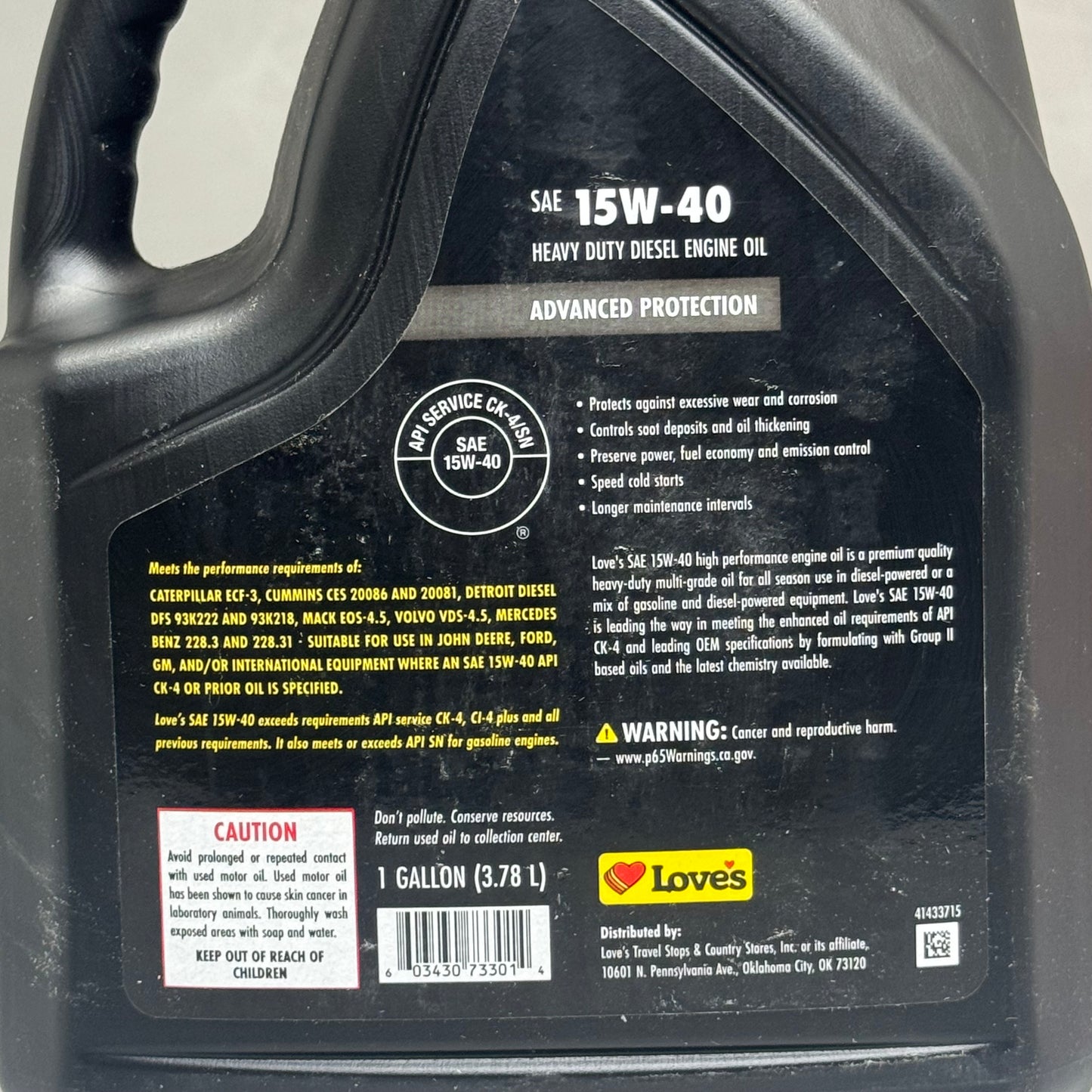 LOVES (3 PACK) 15W-40 Heavy Duty Diesel Engine Oil 1 Gallon