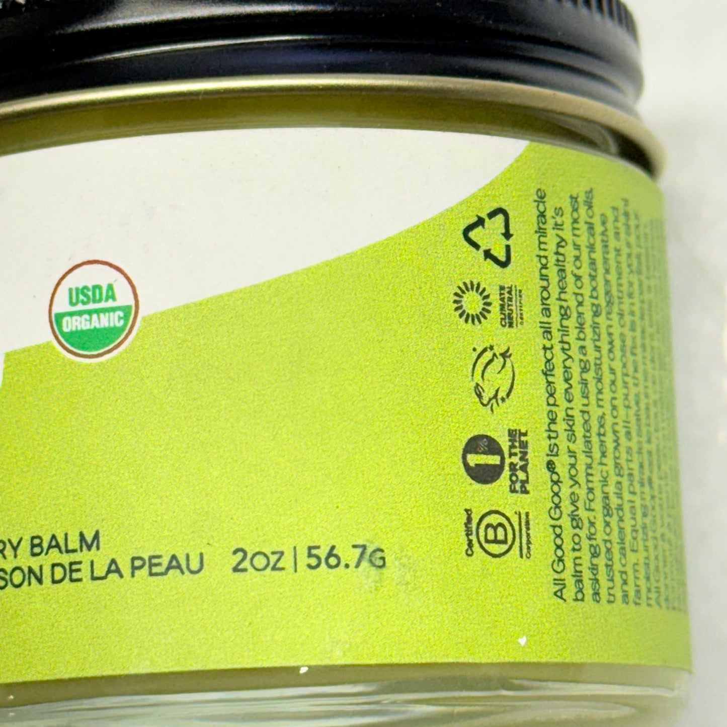 ALL GOOD Goop Skin Recovery Balm W/ Organic Herbs And Olive Oil 2 Oz  - New