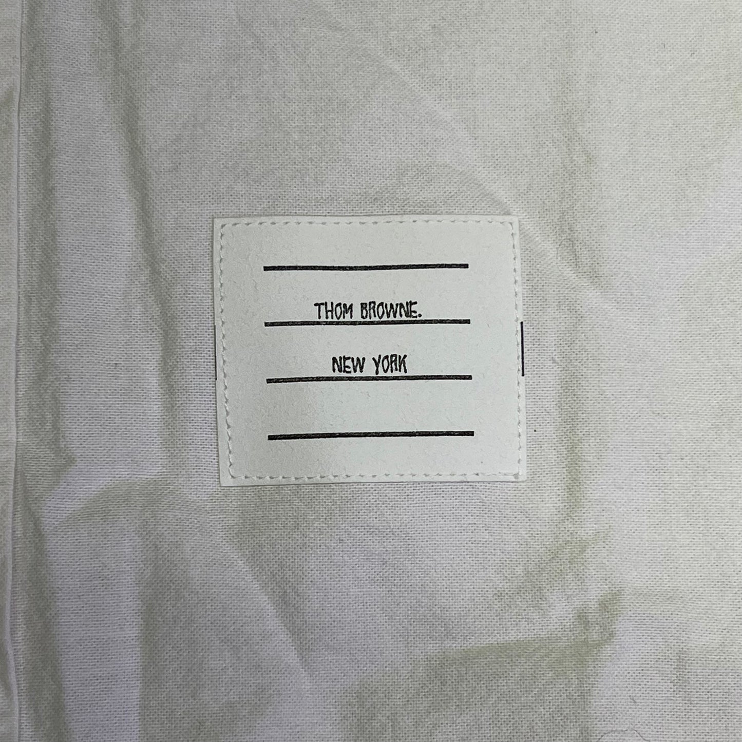 THOM BROWNE 4-Bar Stripe Curved Hem Button Up Shirt Mens Sz 2 White (Pre-Owned)