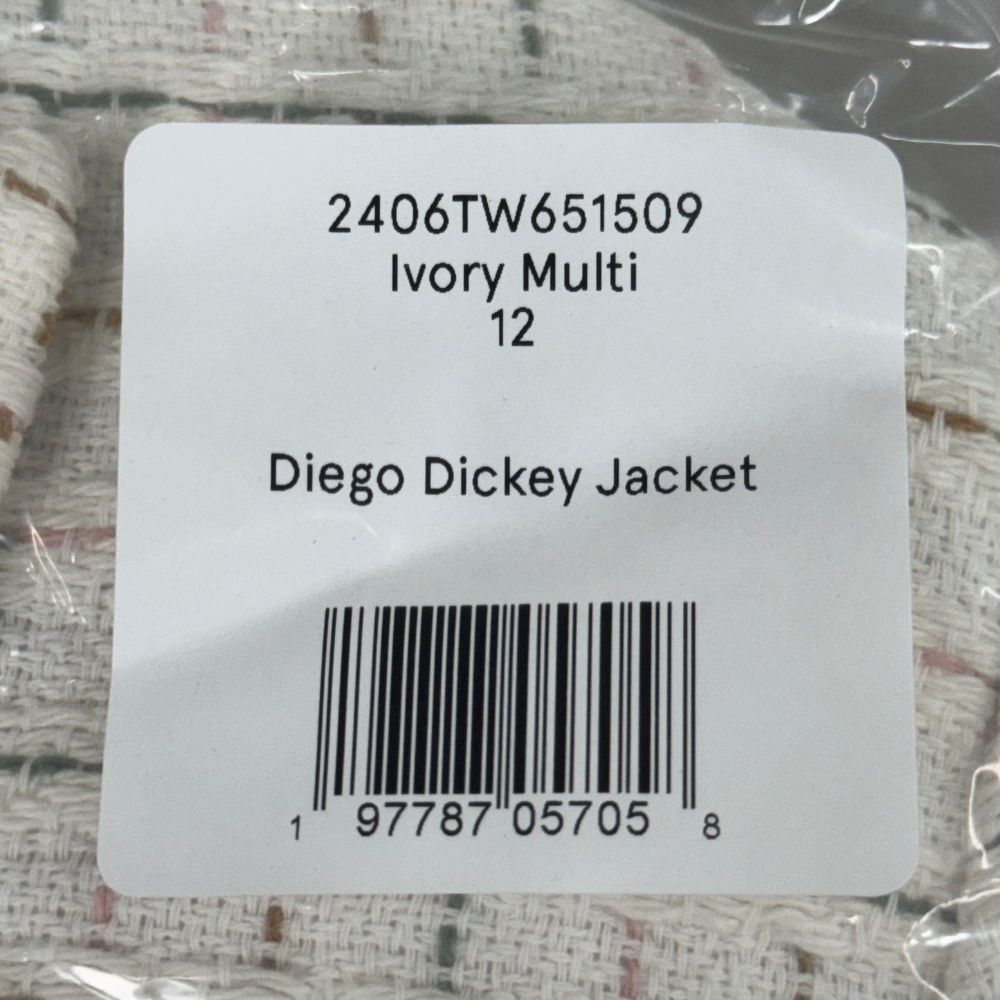 VERONICA BEARD Women's Diego Dickey Jacket Sz-12 Ivory/Multi 2406TW651509