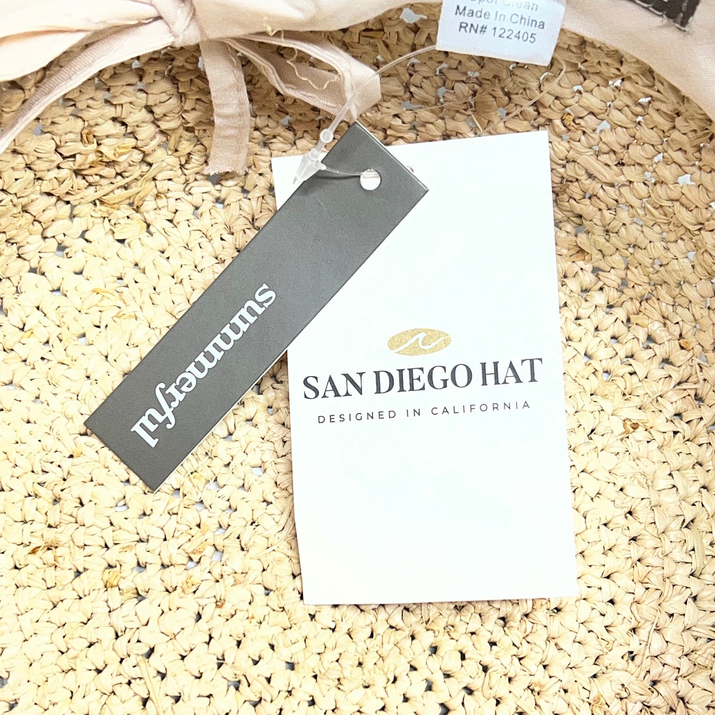 SAN DIEGO HAT Bucket Hat Woven Raffia Women's Sz O/S Natural/Black EWSDHS200NBK