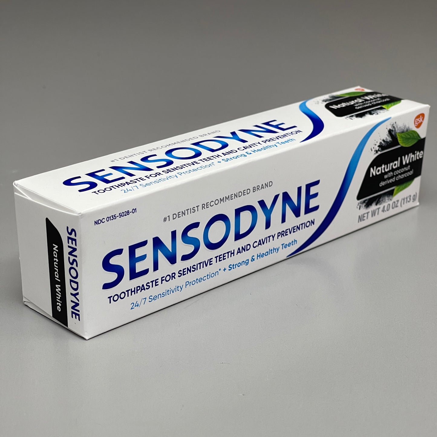 ZA@ SENSODYNE (12 PACK) Natural White Toothpaste w/Coconut Charcoal 4 oz Each EXPIRED 05/24