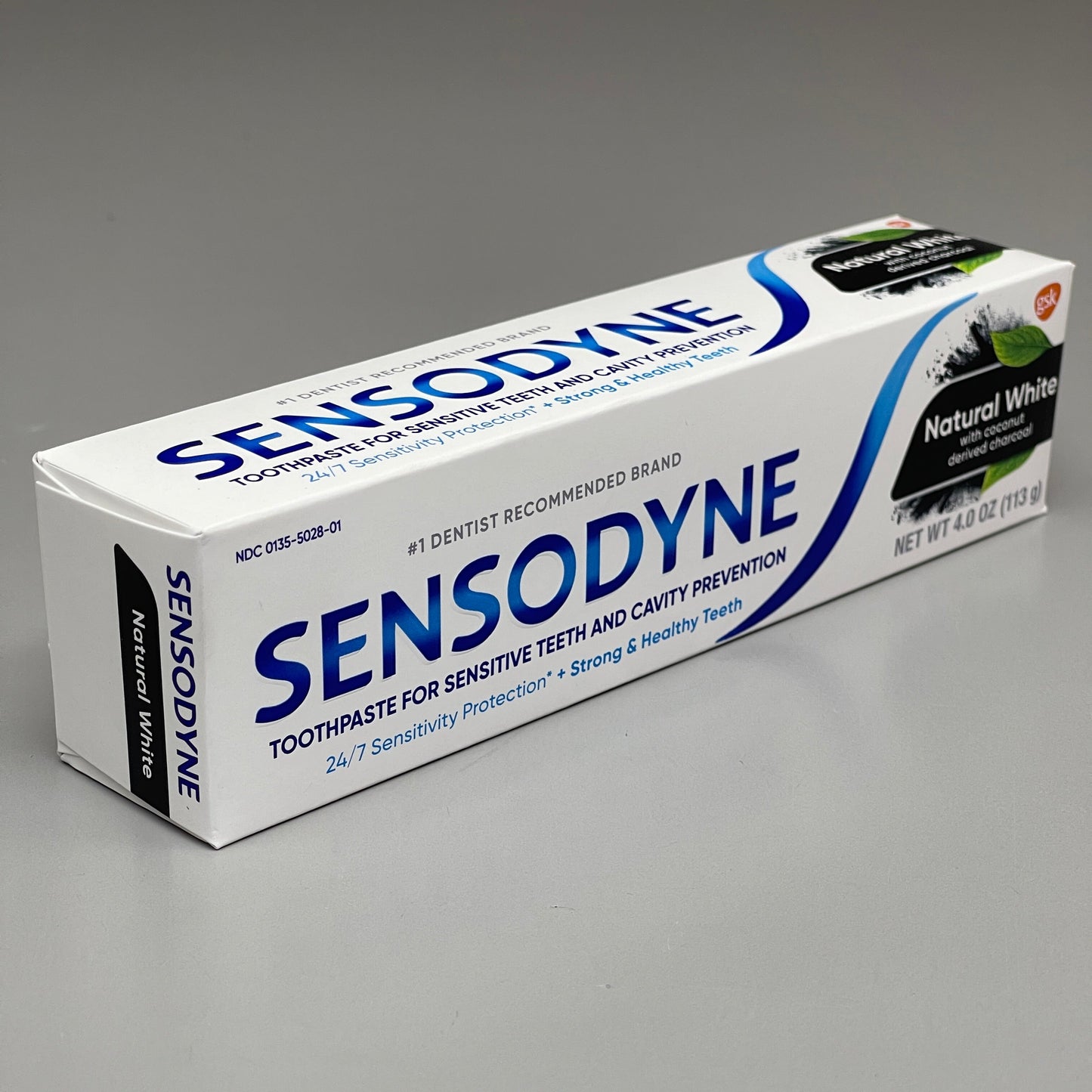 ZA@ SENSODYNE (12 PACK) Natural White Toothpaste w/Coconut Charcoal 4 oz Each EXPIRED 05/24 J