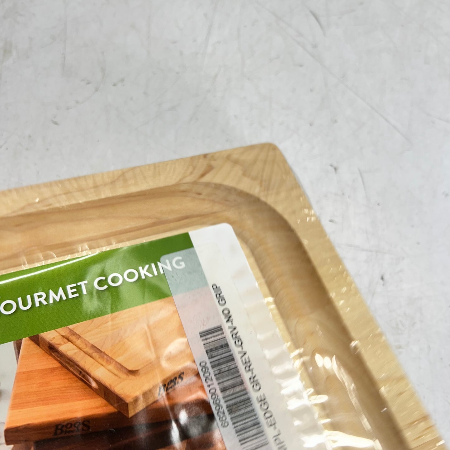 JOHN BOOS Cutting Board Thick Edge Grain Grooved 16"W X 10"D X 1-1/4" Tan