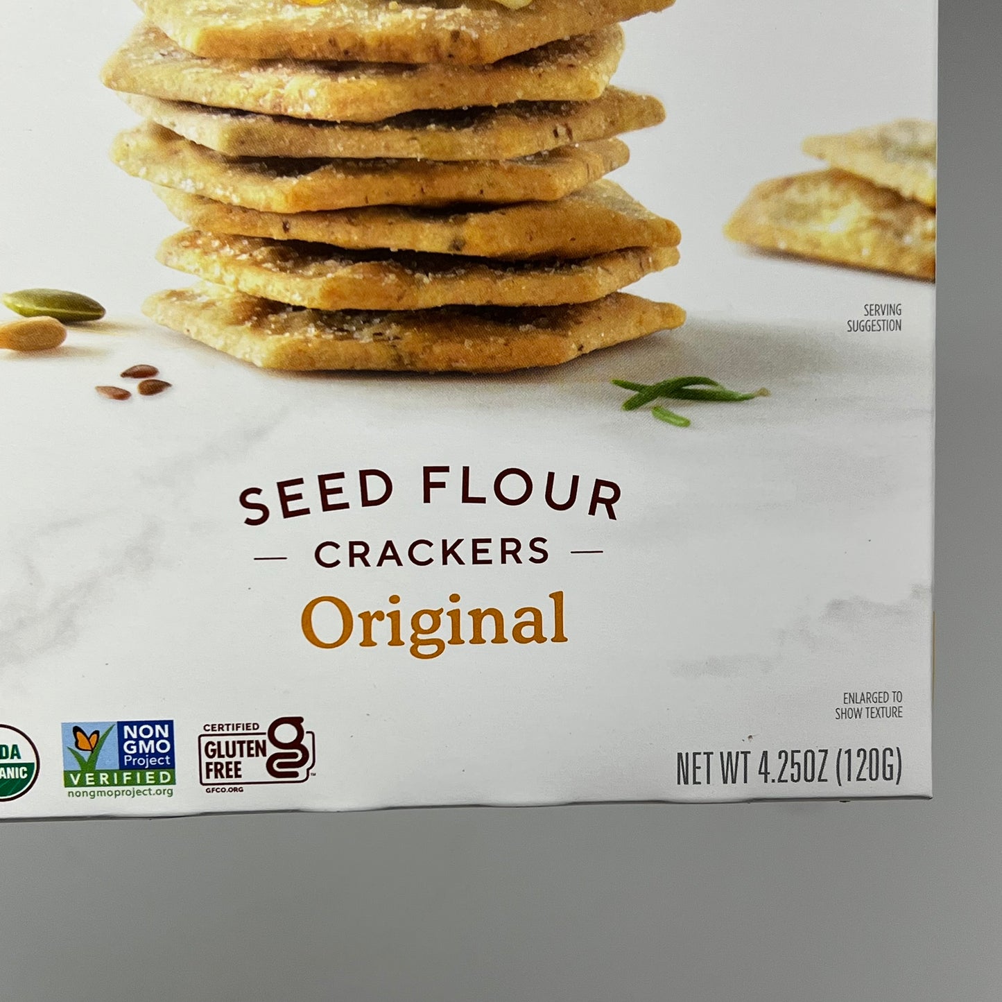 ZA@ SIMPLE MILLS (6 PACK) Organic Seed Flour Crackers Original Flavor 4.2oz BB 10/26