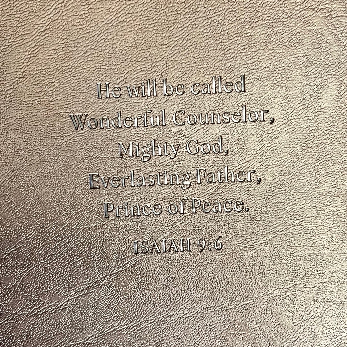 CHRISTIAN ART GIFTS Isaiah 9:6 Faux Leather Classic Bible Cover 8"x11" Walnut
