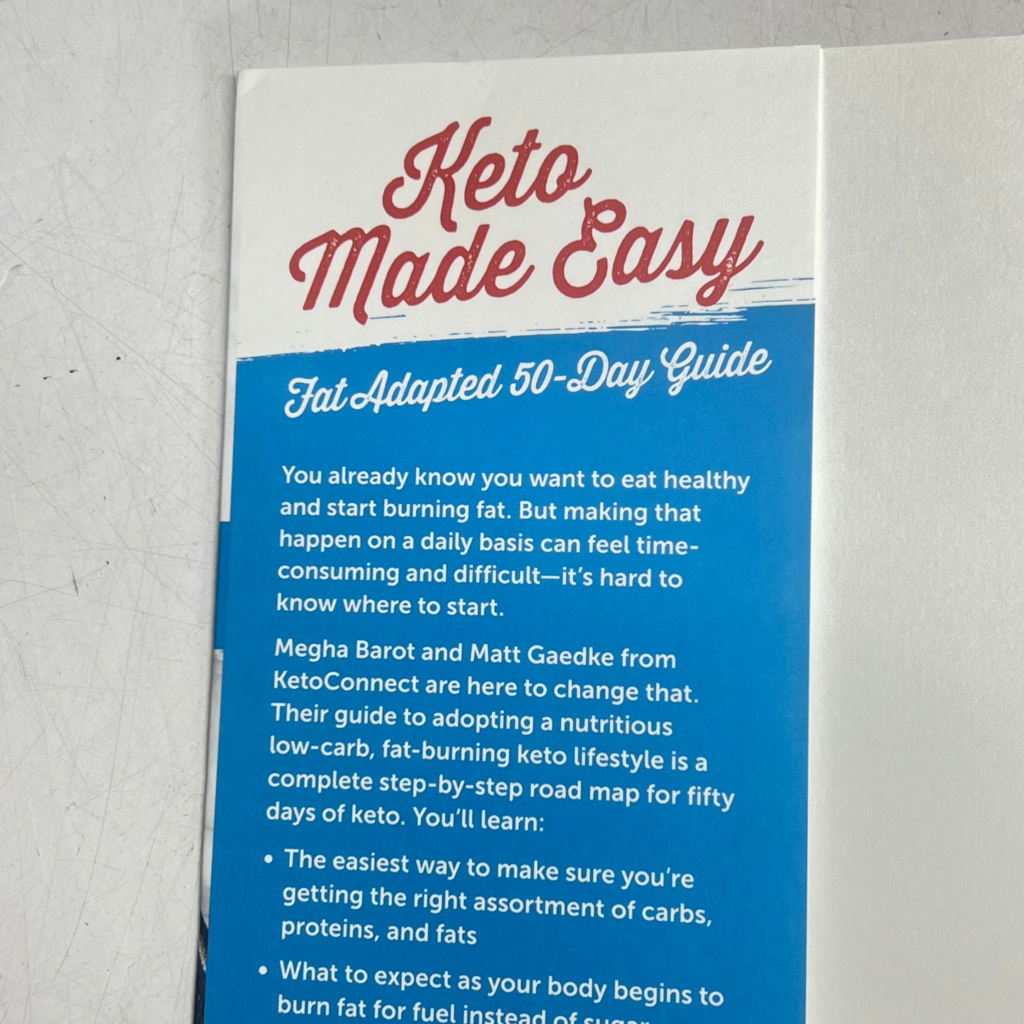KETO MADE EASY Fat Adapted 50-day Guide by Megha Bardot & Matt Gaedke Paperback