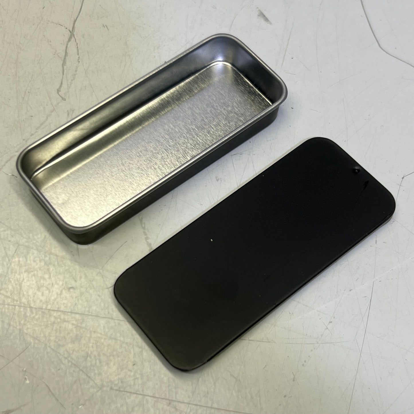 COSHAR (12 PACK) Metal Rectangular Sliding Lid Tin Boxes Black X002P8ZQN7