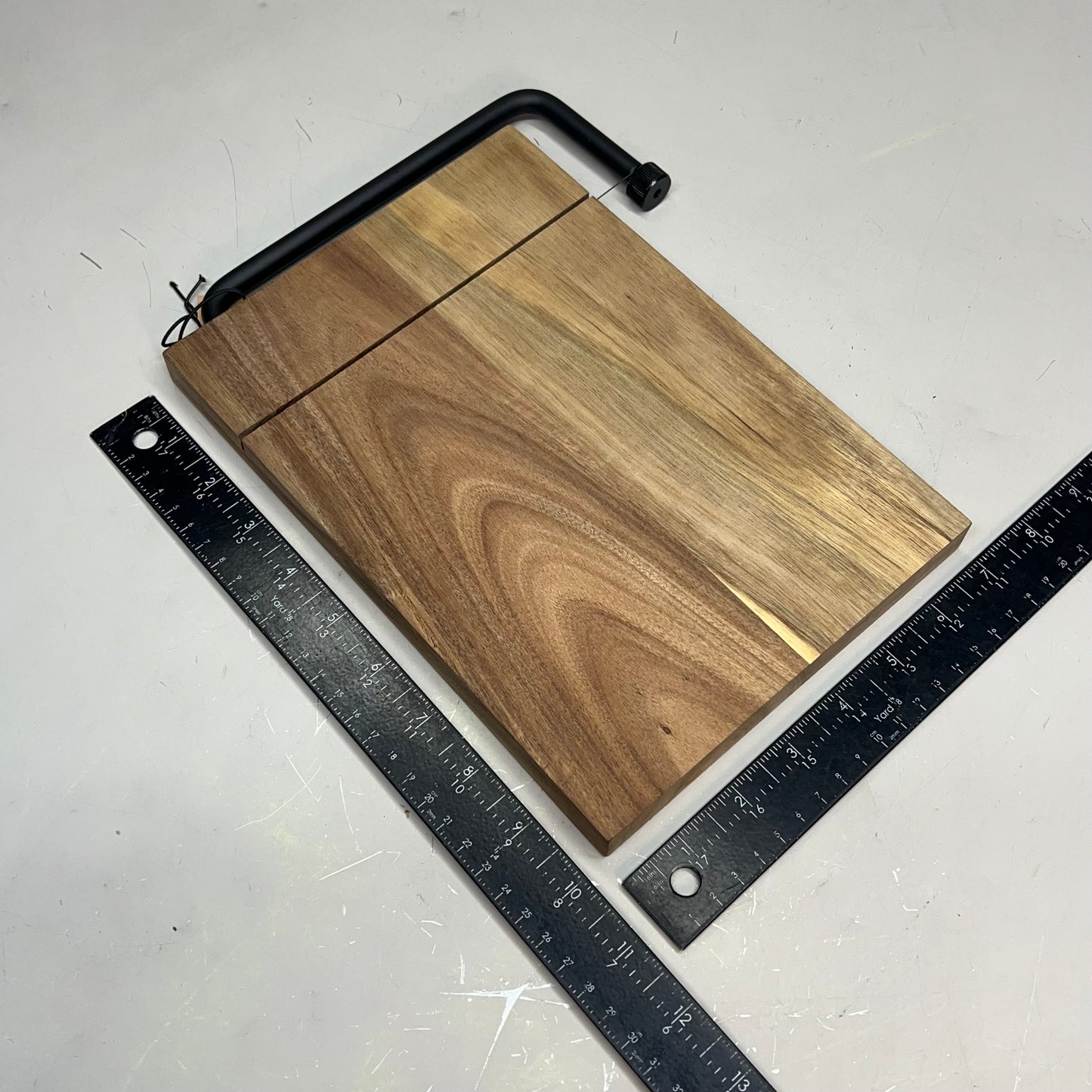 CREATIVE CO-OP Acacia Wood & Stainless Steel Cheese Slicer 10-3/4x7-1/2" DF8870