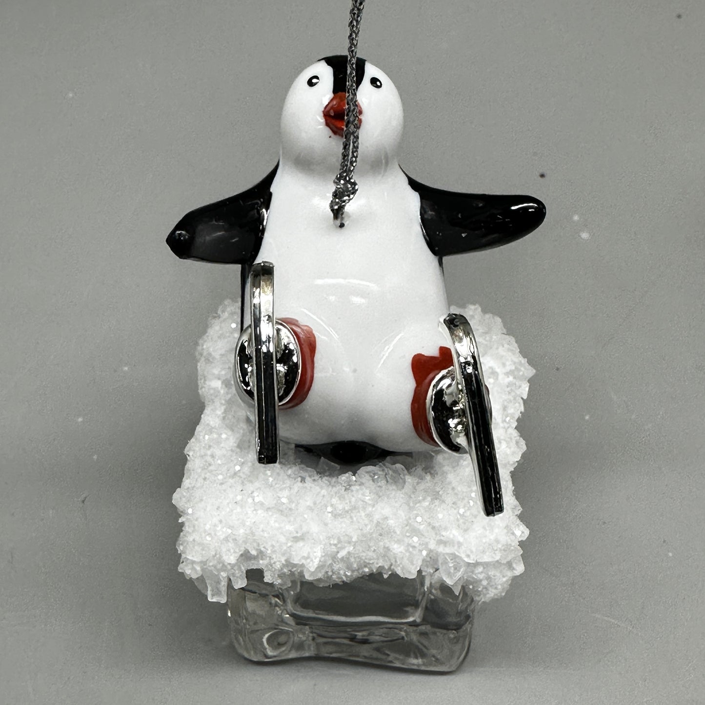 KURT S. ADLER Penguin On Ice Fallen Skater Christmas Ornament 4.25" T2458