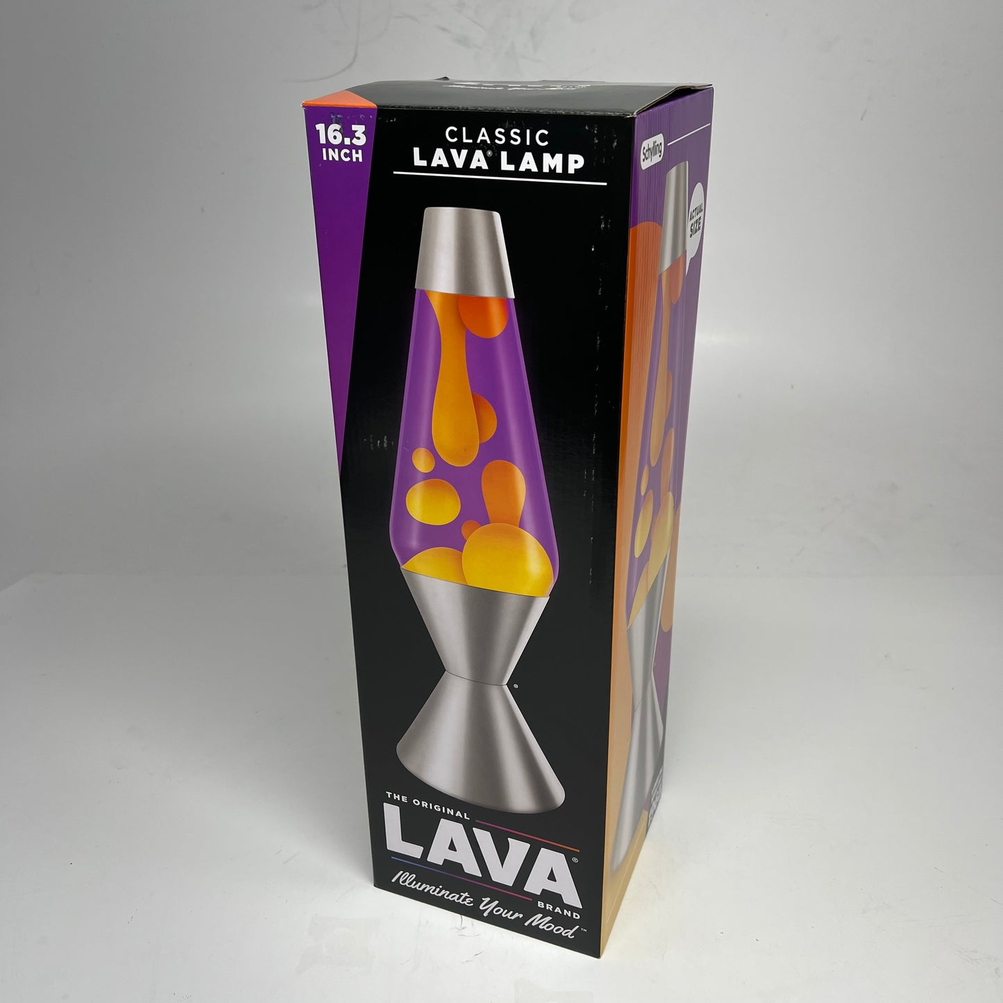 SCHYLING Classic Lava Lamp Illuminate Your Mood 16.3" Orange/Purple Silver Base