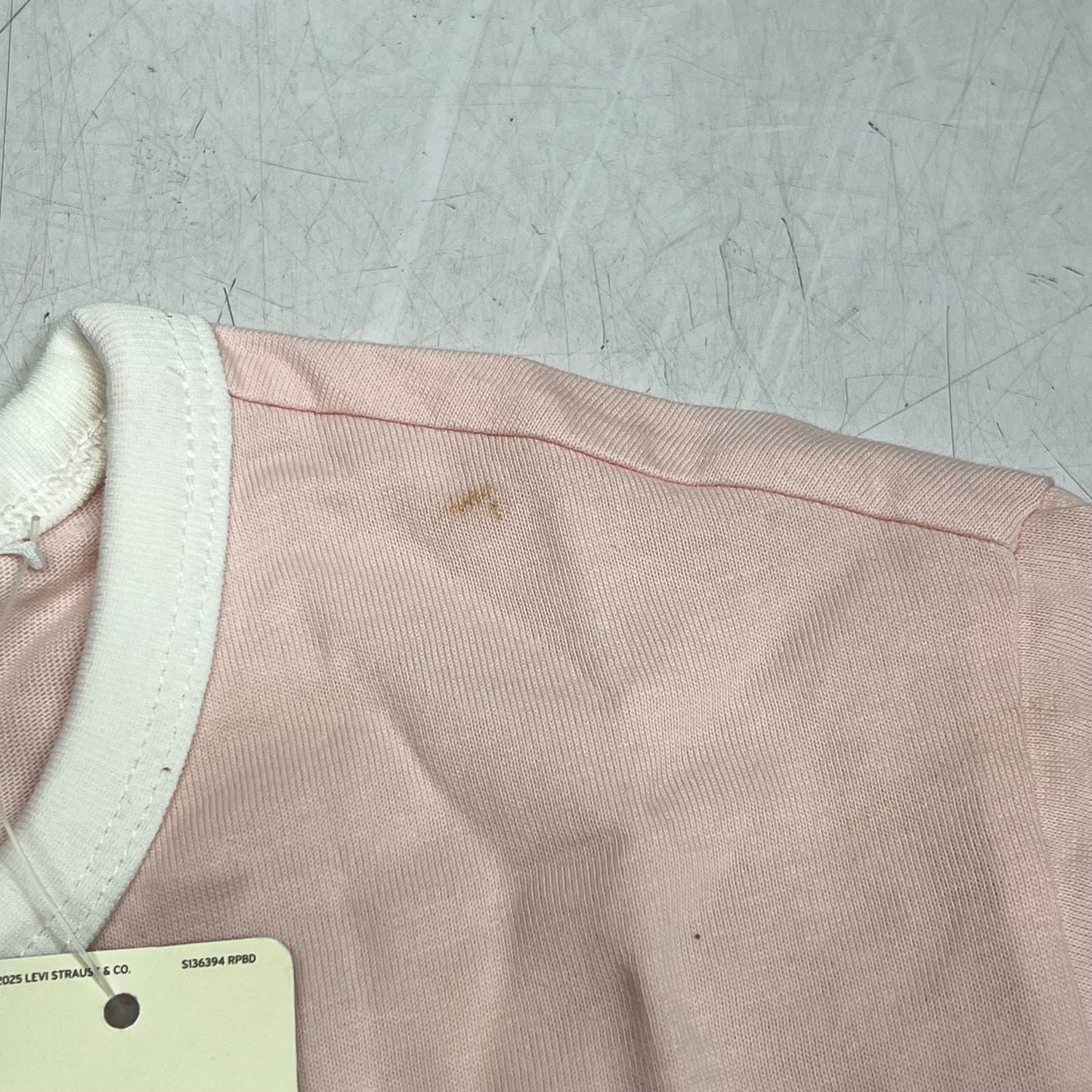ZA@ LEVIS Graphic Logo "sun Kissed" Tee Shirt Women's Sz L Light Pink 005H20005 (As-Is)