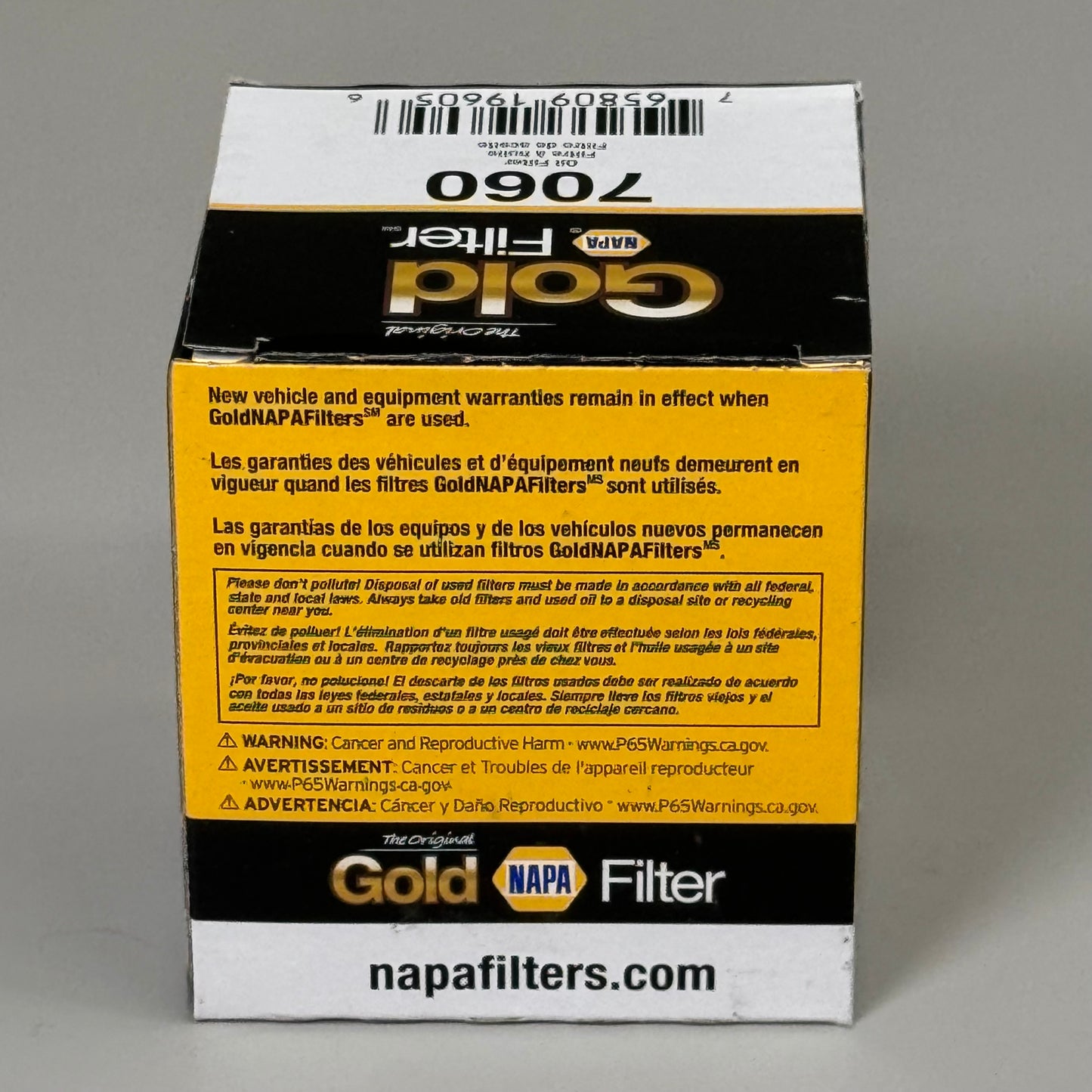 NAPA (2 PACK) The Original Gold Filter Enhanced Cellulose M22-1.5 Thread 7060