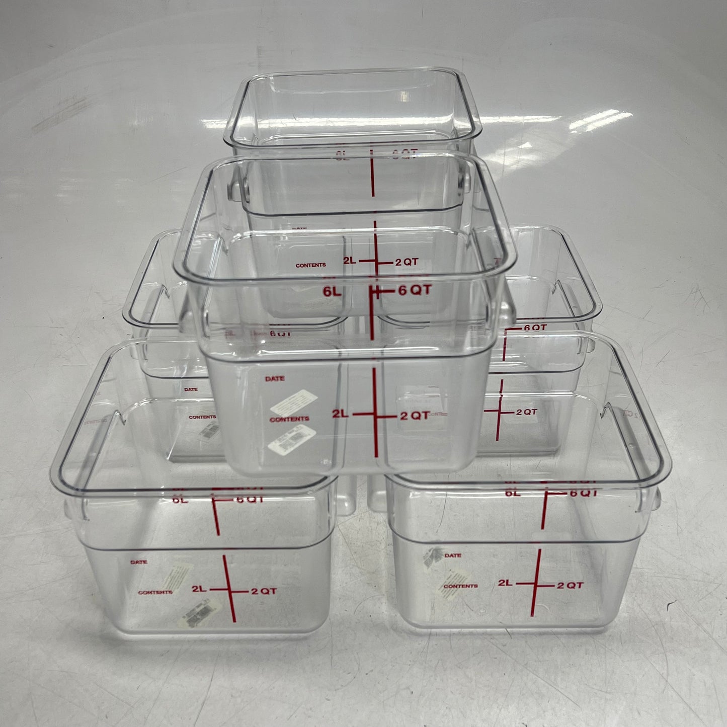 CARLISLE  (SET OF 6) Squares Polycarbonate Food Storage Container  6 qt 1195207