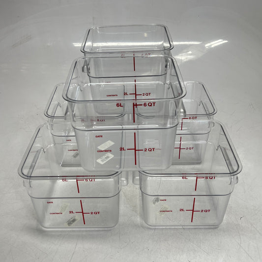 CARLISLE  (SET OF 6) Squares Polycarbonate Food Storage Container  6 qt 1195207