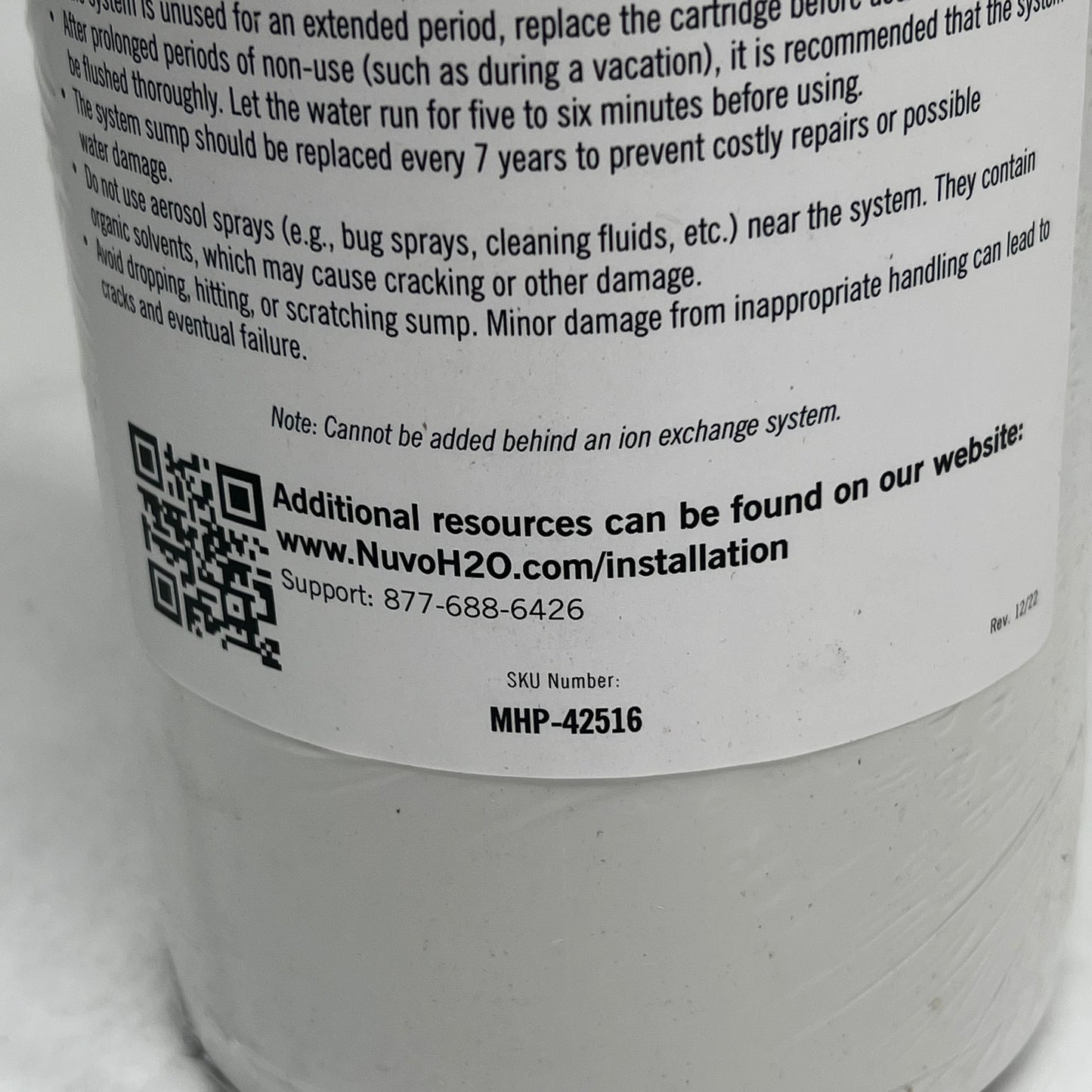 NUVO H2O Manor Duo Replacement Cartridge Approx. 50,000 Gal or 6 Mo 711153