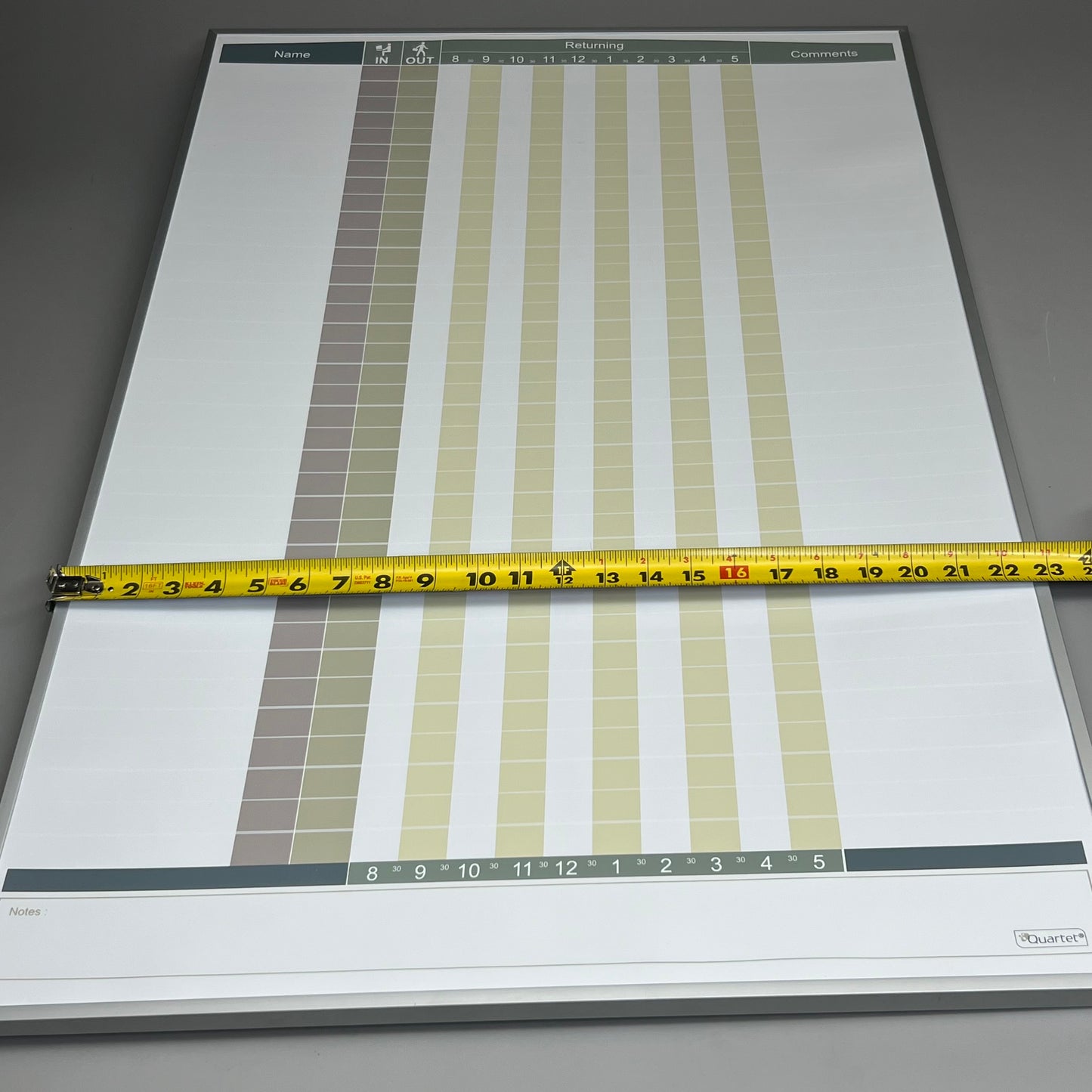 QUARTET Matrix In/Out Board 34"x32" Magnetic Track Up To 36 Employees 33705 (new)