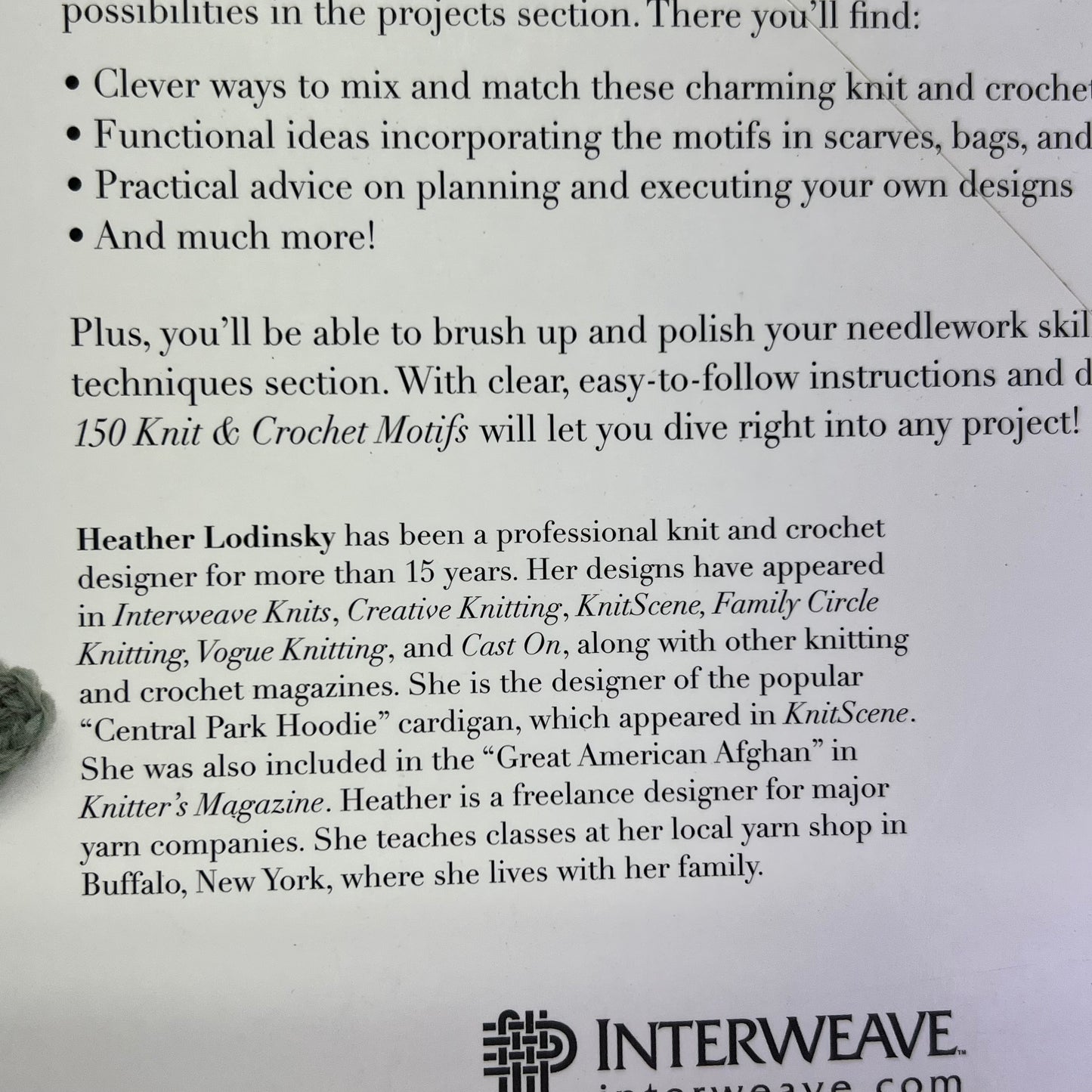 150 KNIT & CROCHET MOTIFS Step-by-Step By Heather Lodinsky Paperback Book