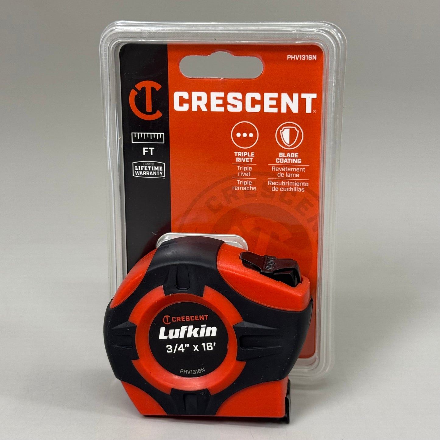 CRESCENT Lufkin 3/4” x 16’ QuickRead Power Return Tape Measure PQR1316N