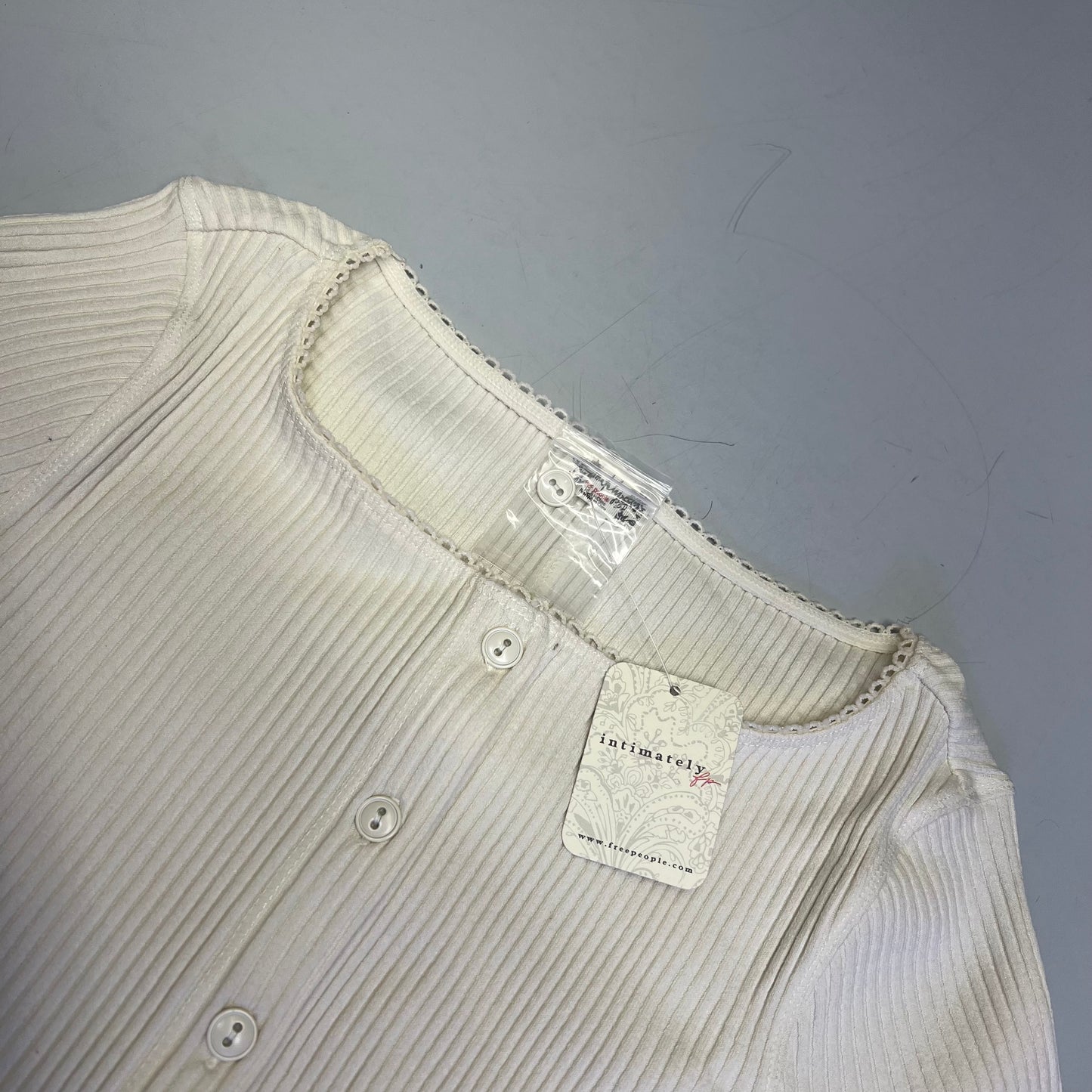 FREE PEOPLE Ribbed Cap Sleeve Most Wanted Cardi Women's Sz XS Ivory 92736032