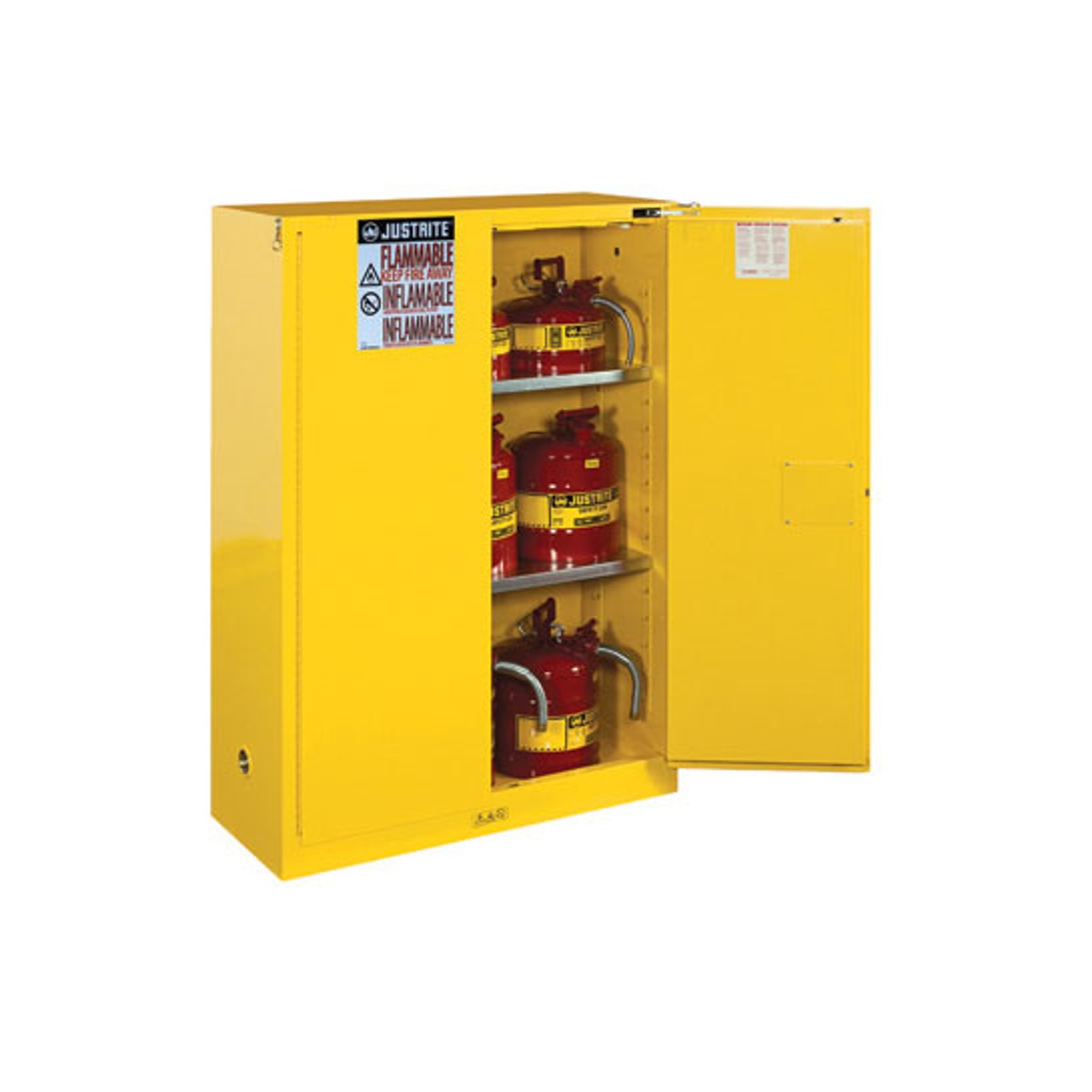 Z@ JUSTRITE Sure-Grip EX Flammable Liquid Storage Cabinet 45 Gal Capacity 65"x43.5"x18" 894520 (AS-IS)
