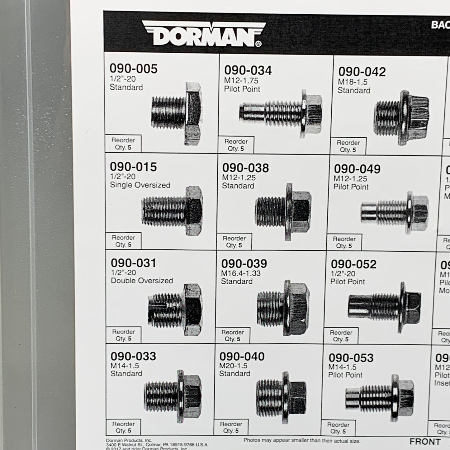 DORMAN Oil Pan Drain Plug Assortments & Gaskets 030-539