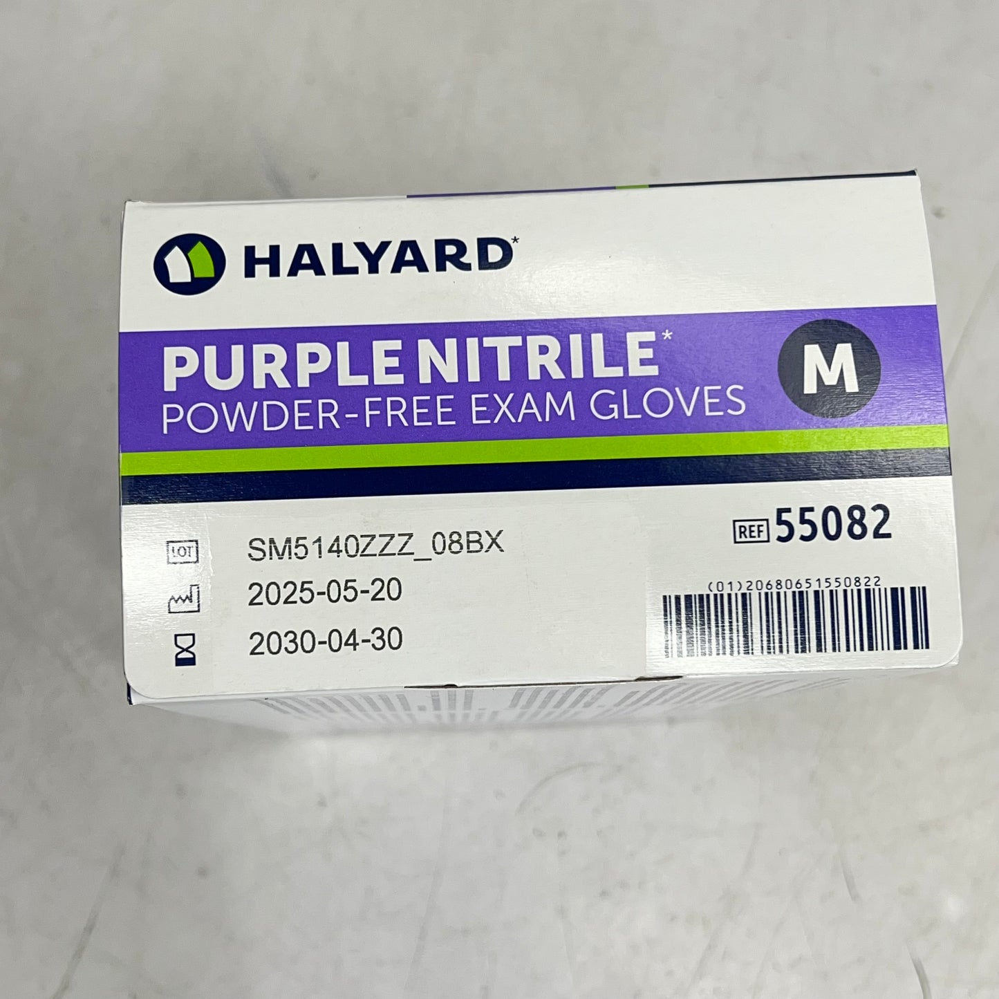 HALYARD (2 PACK, 100 GLOVES EACH) Exam Gloves Unisex Sz M Purple 55082 BB 04/30