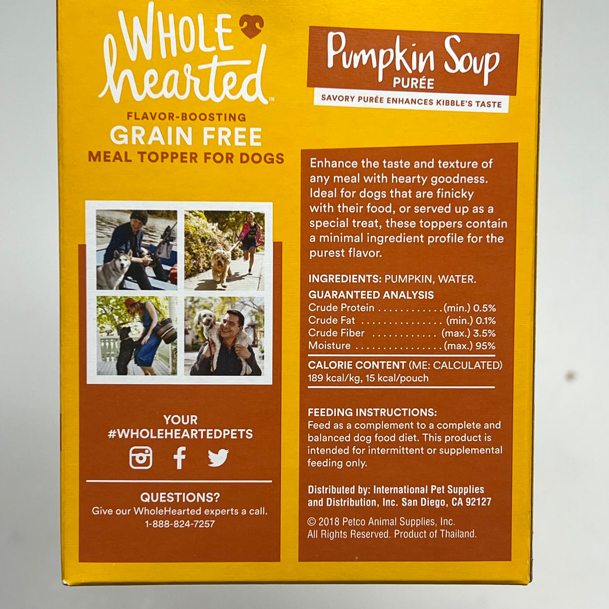 ZA@ WHOLE HEARTED (2 PACK, 6 EACH) Grain Free Mal Topper Pumpkin Soup Puree BB 03/28