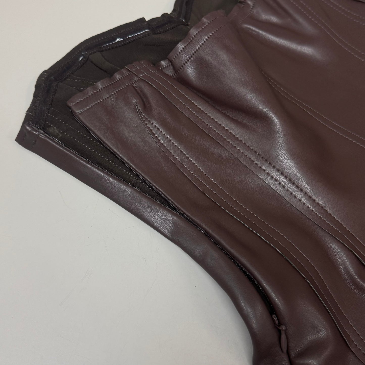 NORMA KAMALI Strapless Grace Mini Dress Unlined Women's Sz L/40 Chocolate