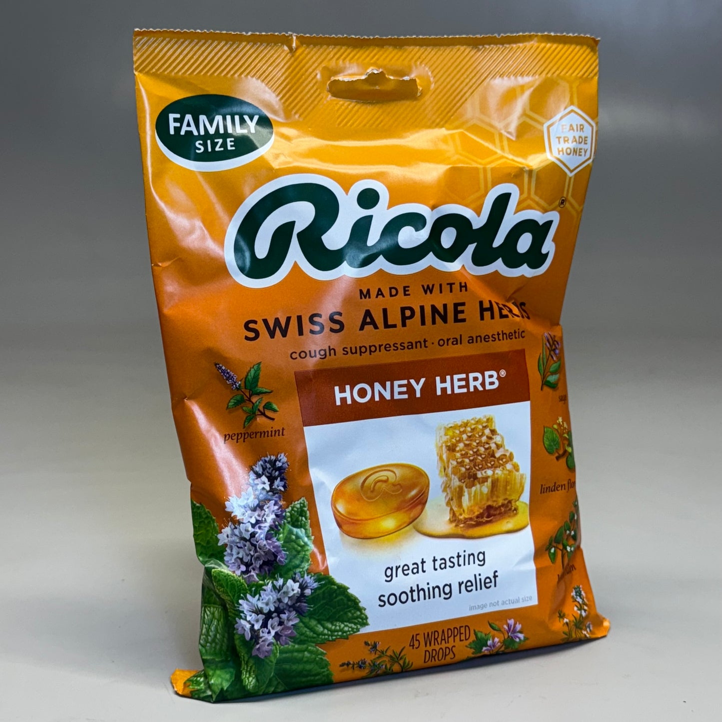 ZA@ RICOLA (6 BAGS, 45 pcs Each) Honey Herb Cough Suppressant BB 02/27