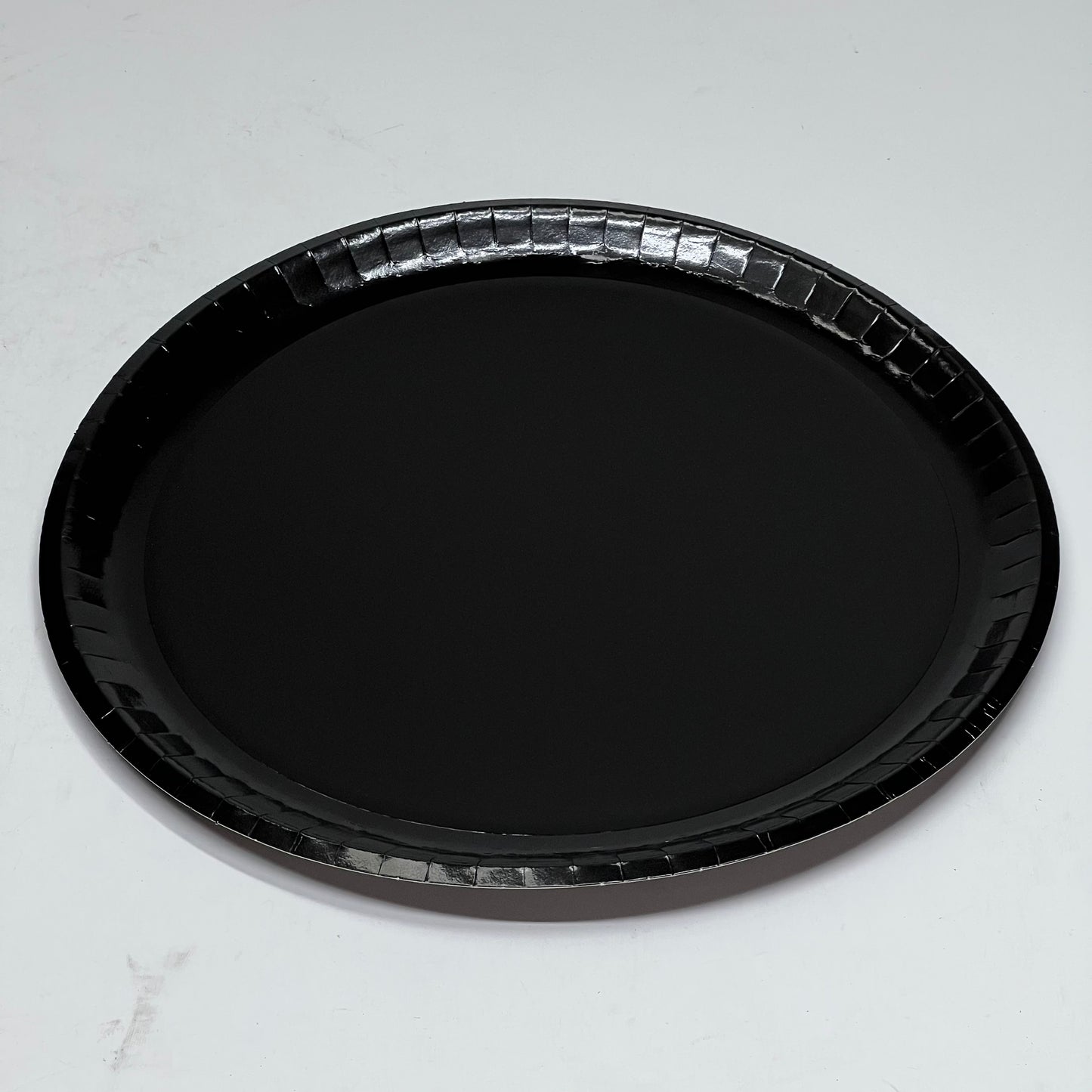 SOLUT! (150 PACK) 13" Take and Bake Coated Paperboard Black Oven Safe Pizza Tray - 74553-0150