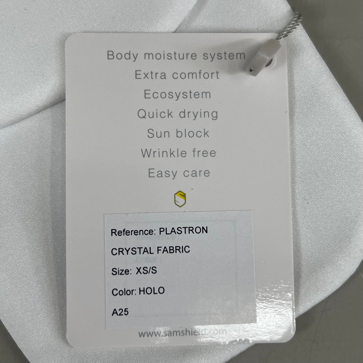 SAMSHIELD Plastron Crystal Fabric Equestrian Riding Tie Women's Sz XS/S White