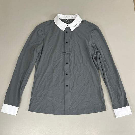 SAMSHIELD Samuel Long Sleeves Equestrian Polo Shirt Men's Sz L Grey